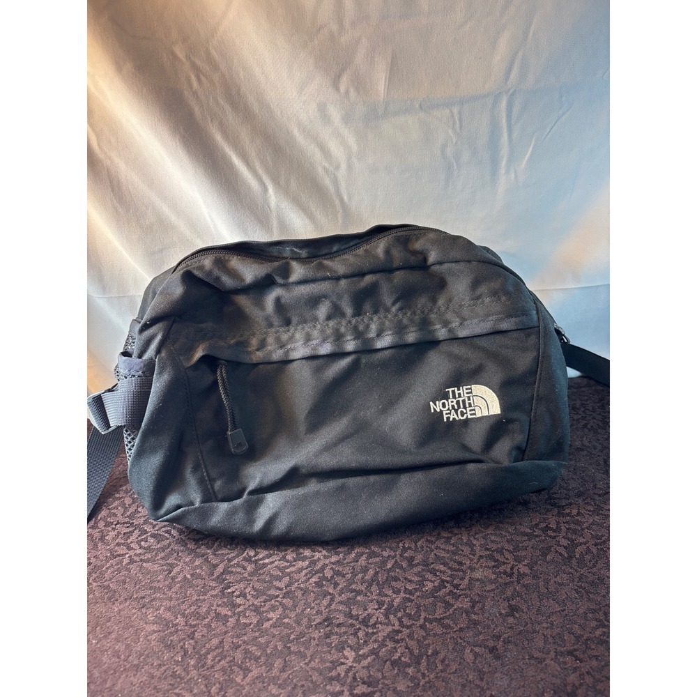 The North Face Black Lumbar Fanny Pack Waist Bag‎ Hiking Travel Mesh Pockets